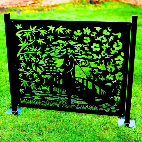 Japanese Gardens Durable Heavy Duty Metal Garden Fence Panels Posts UK Made